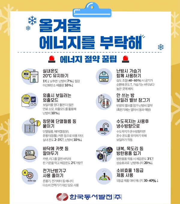 한국동서발전 겨울철 에너지절약 캠페인 포스터